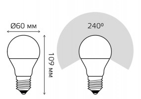 Упаковка ламп LED GAUSS E27, шар, 12Вт, A60, 10 шт. (102502212)