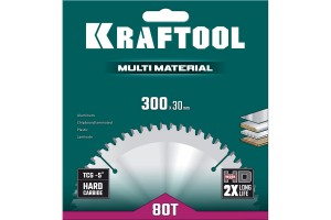 Диск пильный по алюминию (36953-300-30) KRAFTOOL Multi Material, 300 х 30 мм, 80Т