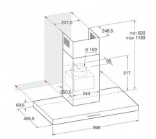 Вытяжка каминная Hotpoint HIBS 9.8F LT X