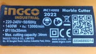 Пила дисковая по камню Ingco MC14008