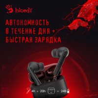 Гарнитура вкладыши A4Tech Bloody M90 черный/красный