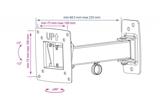 Кронштейн для телевизора Kromax OPTIMA-103 черный 10"-28"