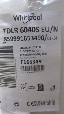 Стиральная машина Whirlpool TDLR6040S