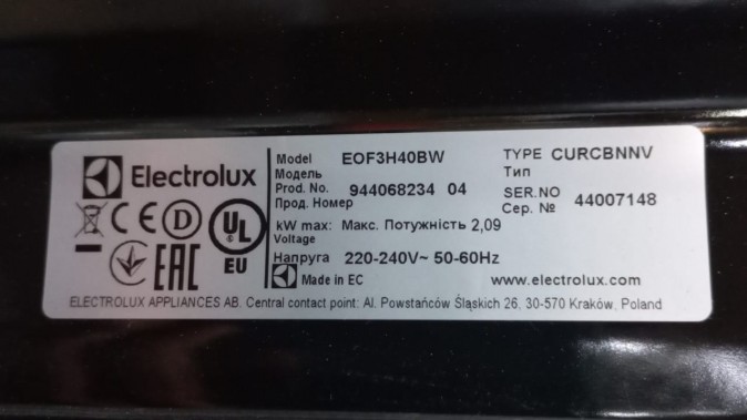 Духовой шкаф Electrolux EOF3H40BW