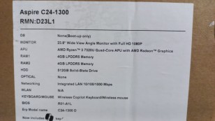 23.8" Моноблок Acer Aspire C24-1300