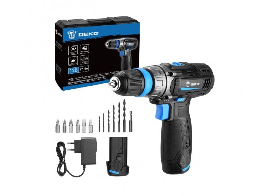 Дрель-шуруповёрт Deko DKCD12V PRO кейс/оснастка 13шт