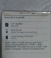 Мобильный телефон Nokia 6310 DS Black (TA-1400)