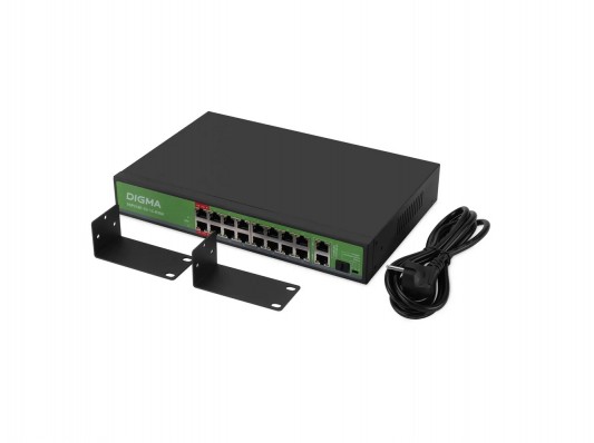 Коммутатор Digma DSP216F-1G-1C-R300 неуправляемый
