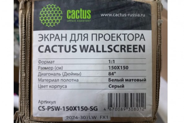 Экран Cactus 150x150см Wallscreen CS-PSW-150X150-SG 1:1