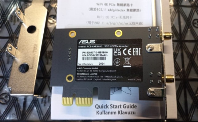 Сетевой адаптер WiFi + Bluetooth Asus PCE-AXE5400