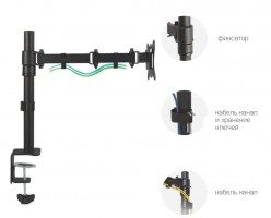 Кронштейн для мониторов Arm Media LCD-T12 черный 15"-32" настольный поворот и наклон