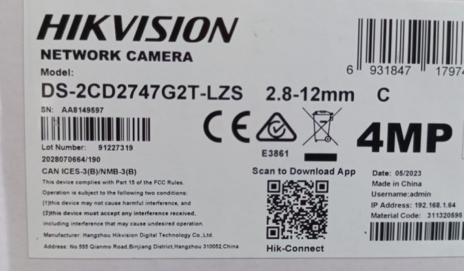 Камера видеонаблюдения IP Hikvision DS-2CD2747G2T-LZS(2.8-12mm)(C)