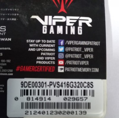 Память DDR4 16Gb 3200MHz Patriot PVS416G320C8S