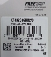 Модуль памяти Kingston KF432C16RB2/8 8GB