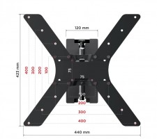 Кронштейн для телевизора Holder LCD-5566-B черный 32"-55" макс.45кг настенный поворотно-выдвижной