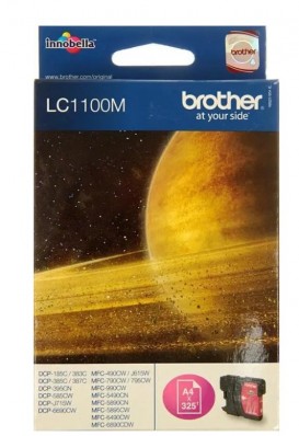 Картридж струйный Brother LC1100M пурпурный (325стр.) для Brother DCP-385C/6690CW/MFC-990CW