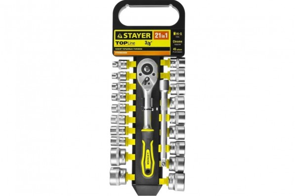 Набор торцовых головок STAYER STANDARD 3/8", 21 предмет 27752-H21